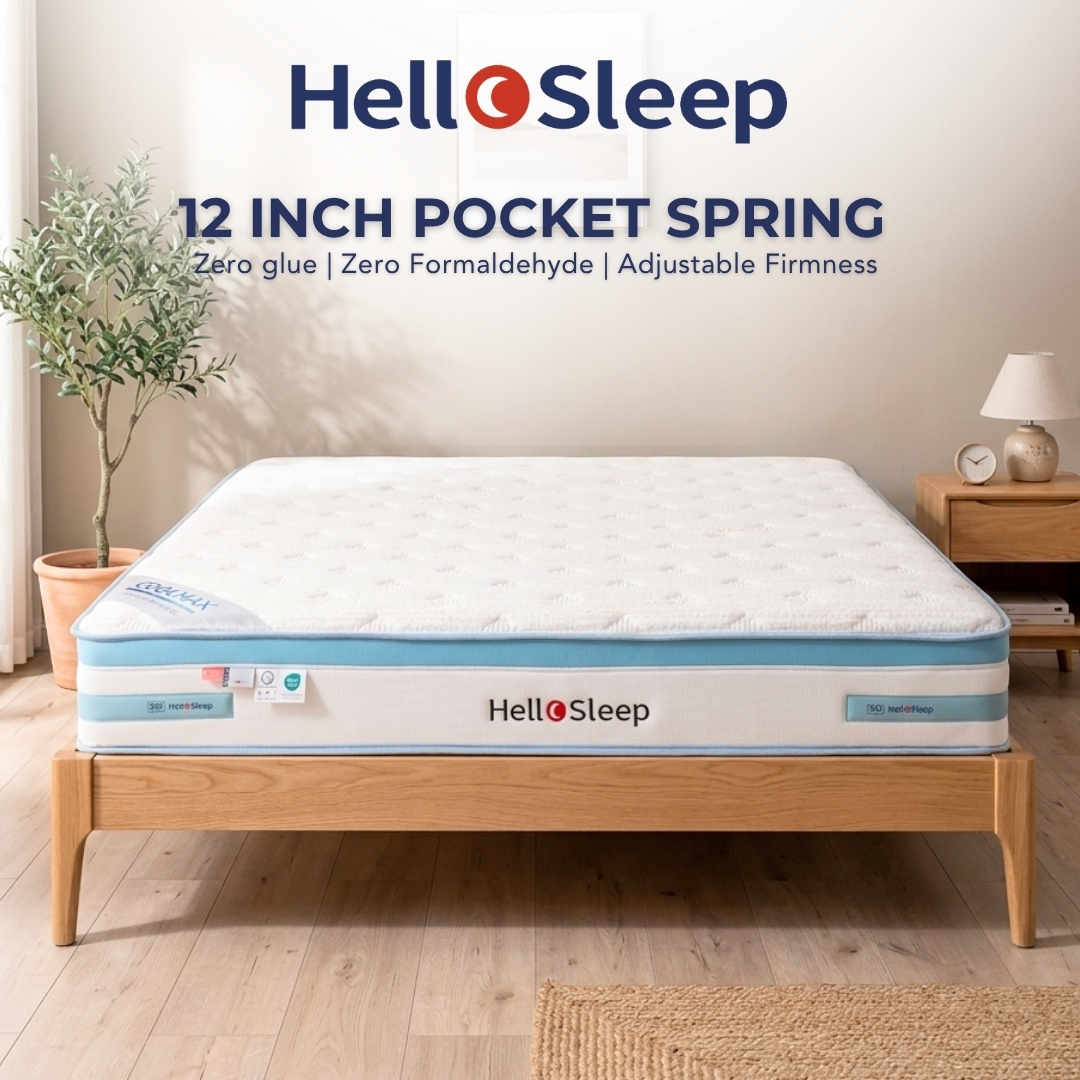 ginee_20260629224534801_0987032784.jpg HelloSleep 12 Inch Fully Removable Pocket Spring Mattress - Image 1