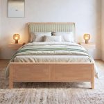 2908 Solid Rubberwood Bed Frame-White Wash