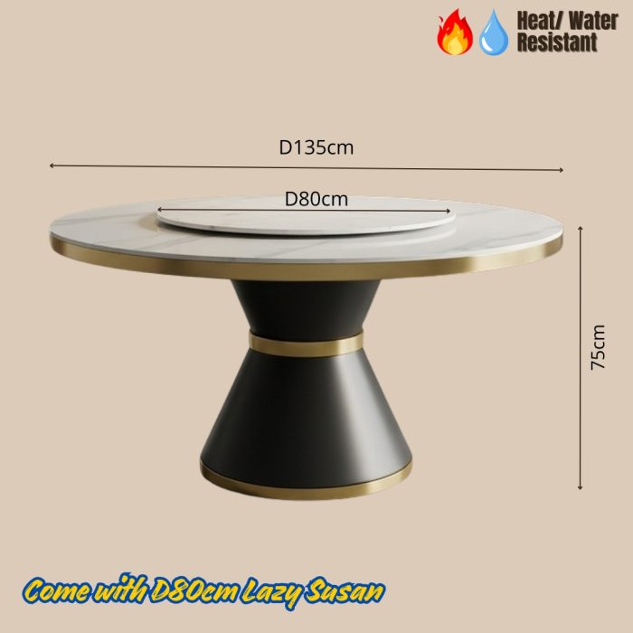 SLC 0435 D135cm Sintered Stone Round Table - Image 3