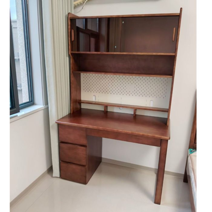 A015 120cm Full Solid Study Desk-Walnut - Image 7