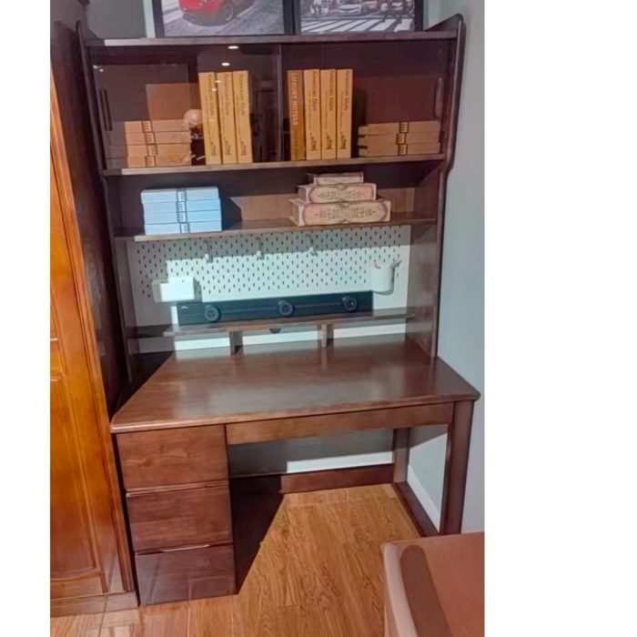 A015 120cm Full Solid Study Desk-Walnut - Image 6