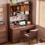 A015 120cm Full Solid Study Desk-Walnut - Image 2