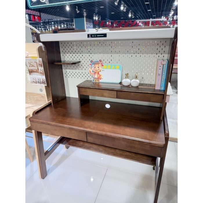 A016 120cm Full Solid Smart Study Desk-Walnut - Image 3