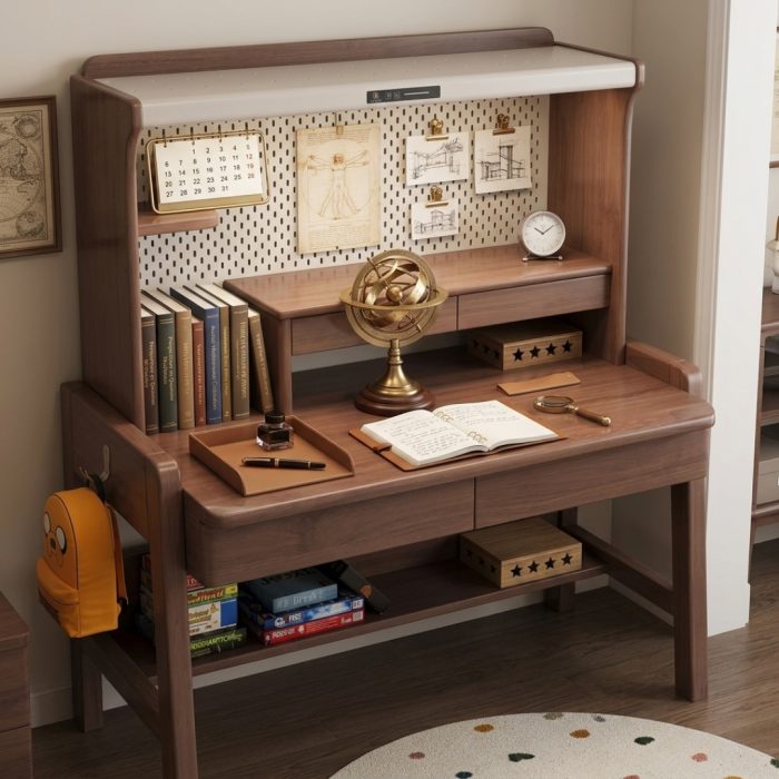 A016 120cm Full Solid Smart Study Desk-Walnut - Image 2