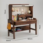 A016 120cm Full Solid Smart Study Desk-Walnut - Image 4