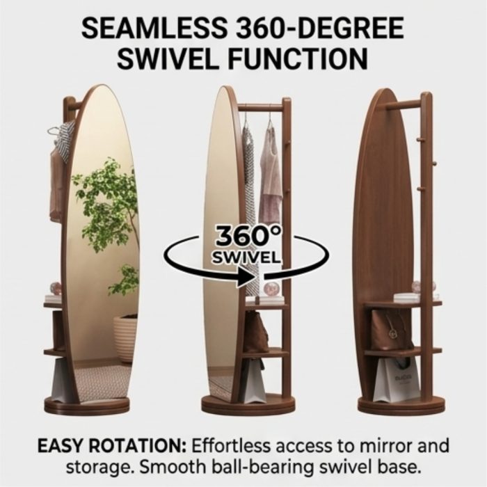 M106 Swivel Standing Mirror With Storage - Image 5