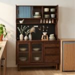 KC 908 Full Solid 120cm High Kitchen Cabinet-Walnut - Image 3