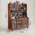 KC 908 Full Solid 120cm High Kitchen Cabinet-Walnut - Image 5