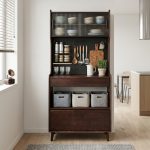 KC 905 Full Solid 80cm High Kitchen Cabinet-Walnut