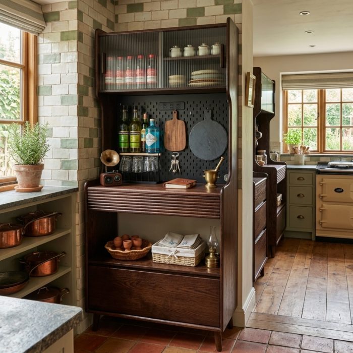 KC 905 Full Solid 80cm High Kitchen Cabinet-Walnut - Image 3