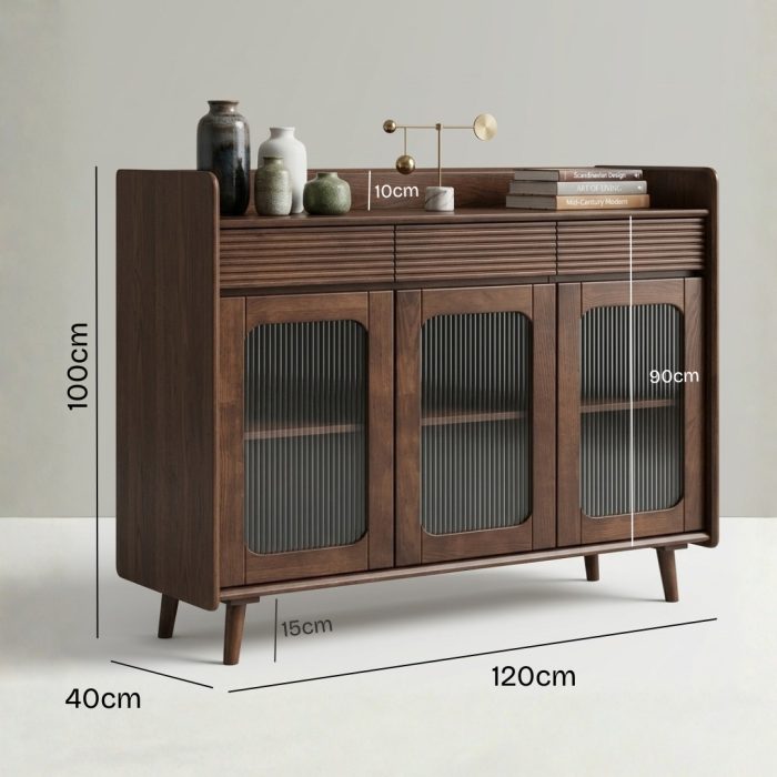 SB 907 Full Solid 120cm 3 Door Sideboard - Image 5