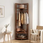 R403 Oval Shaped Swivel Standing Mirror-Walnut