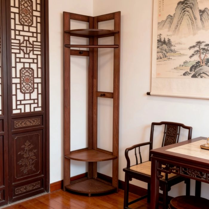 R403 Oval Shaped Swivel Standing Mirror-Walnut - Image 8