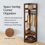 R403 Oval Shaped Swivel Standing Mirror-Walnut - Image 7