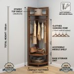 R403 Oval Shaped Swivel Standing Mirror-Walnut - Image 5