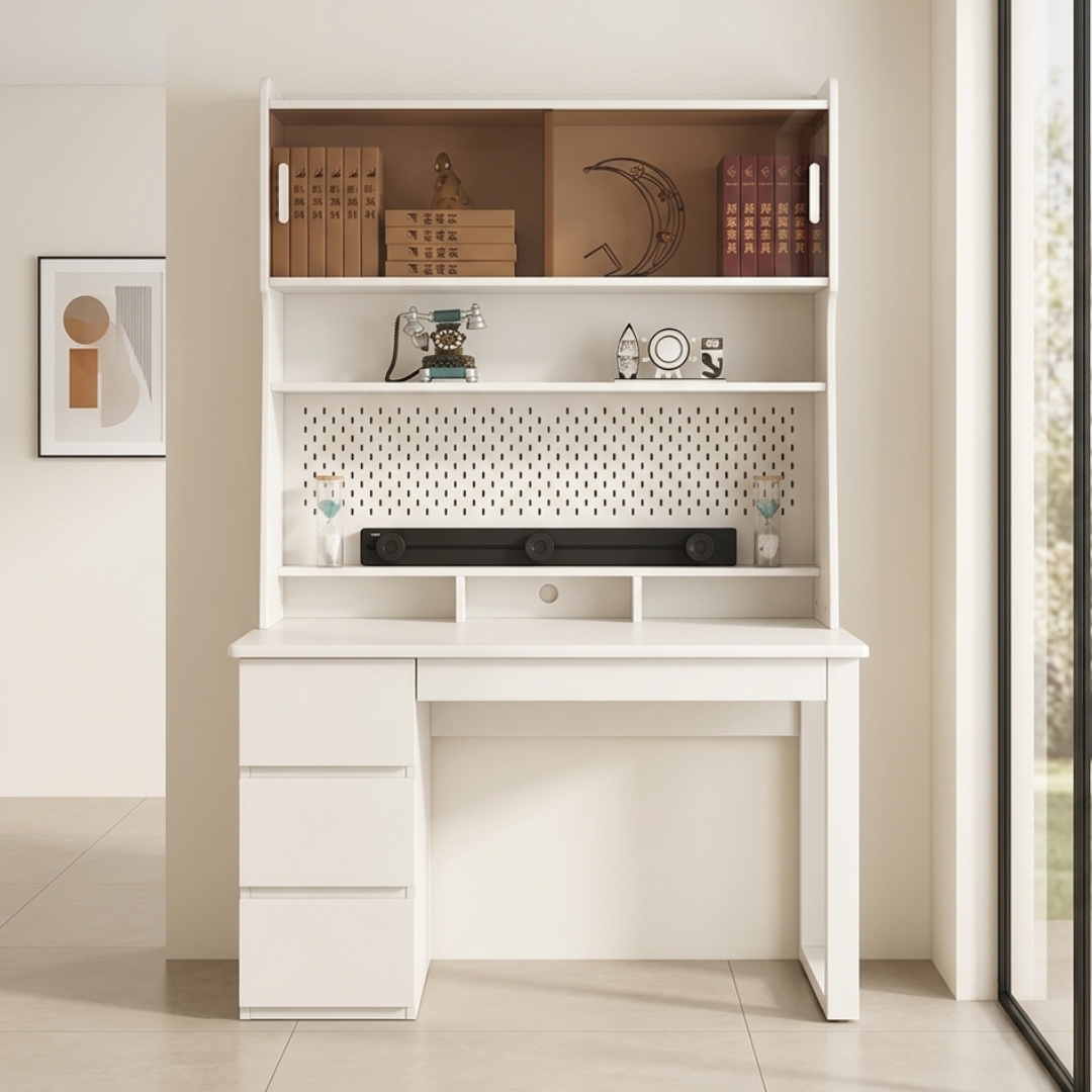TOBI WHITE-3 A015 120cm Full Solid Study Desk-White - Image 1